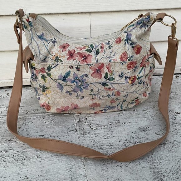Women Shoulder Bag Multi Color Floral Print Faux Leather Bag - Picture 4 of 10